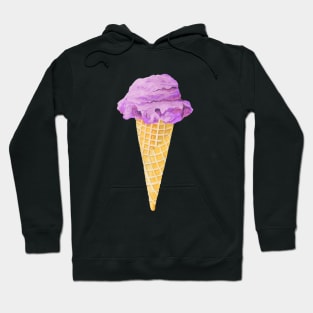 Watercolor icecream cone, watercolor, ice cream, cone, dessert Hoodie